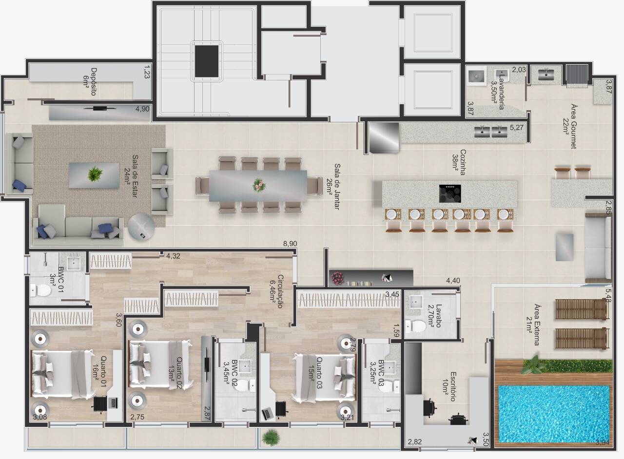 Apartamento à venda com 3 quartos, 212m² - Foto 6